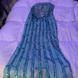 Alyce designer prom dresses blue sequins